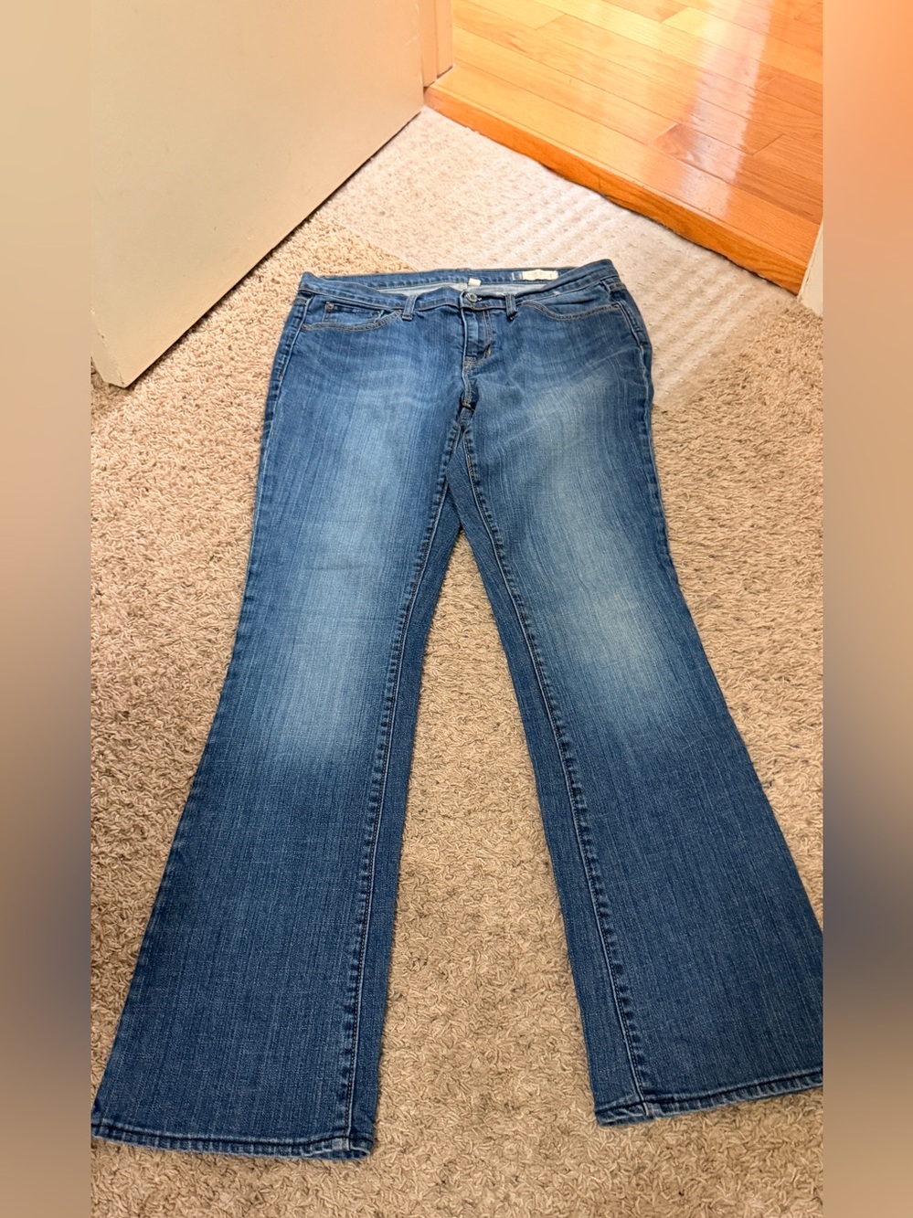 GAP Women's Light-Med Wash Flared Jeans 1969 Bootcut 12 L long # 54023 G stretch
